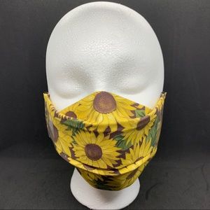2/$20 Face Mask 3 Layer Nose Bridge Sunflower